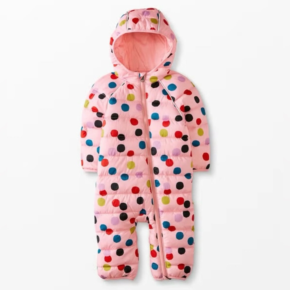 Hanna Andersson Girls Recycled Insulated Full Zip Snowsuit, Petal Pink - 6-12M